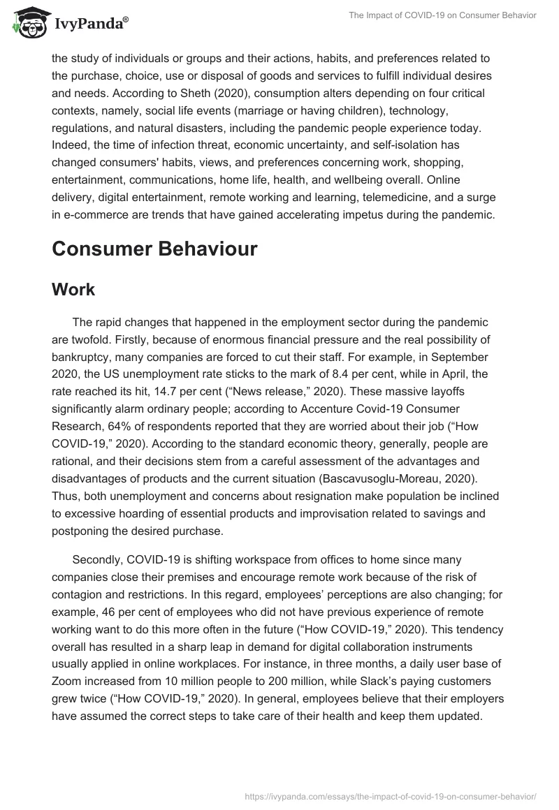 The Impact of COVID-19 on Consumer Behavior. Page 2