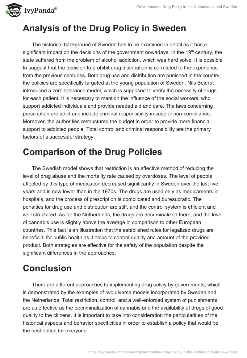 Governmental Drug Policy in the Netherlands and Sweden. Page 3