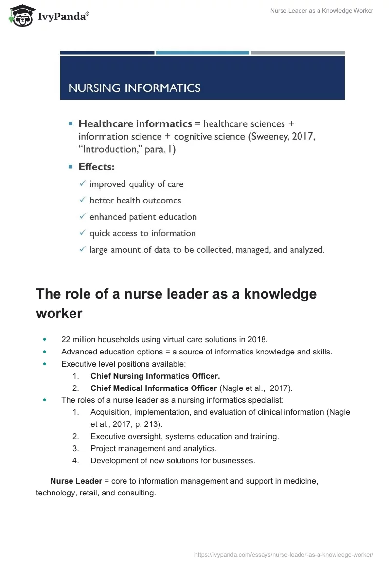 Nurse Leader as a Knowledge Worker. Page 5