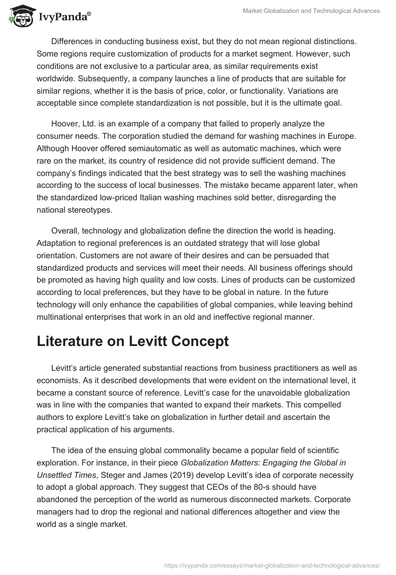 Market Globalization and Technological Advances. Page 2