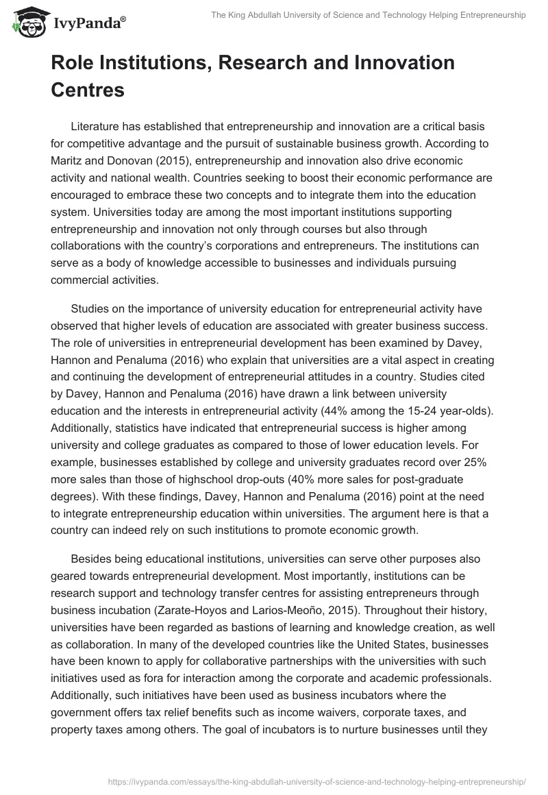 The King Abdullah University of Science and Technology Helping Entrepreneurship. Page 2