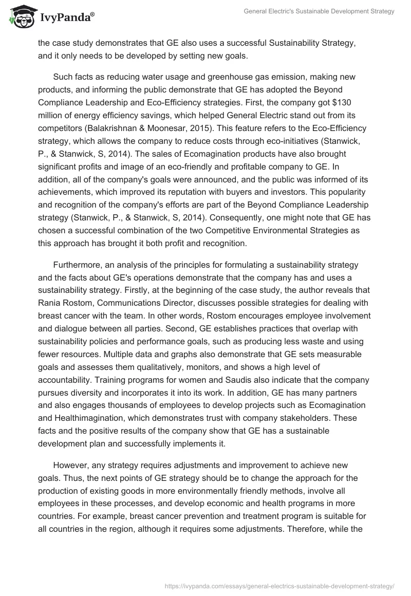 General Electric's Sustainable Development Strategy. Page 4