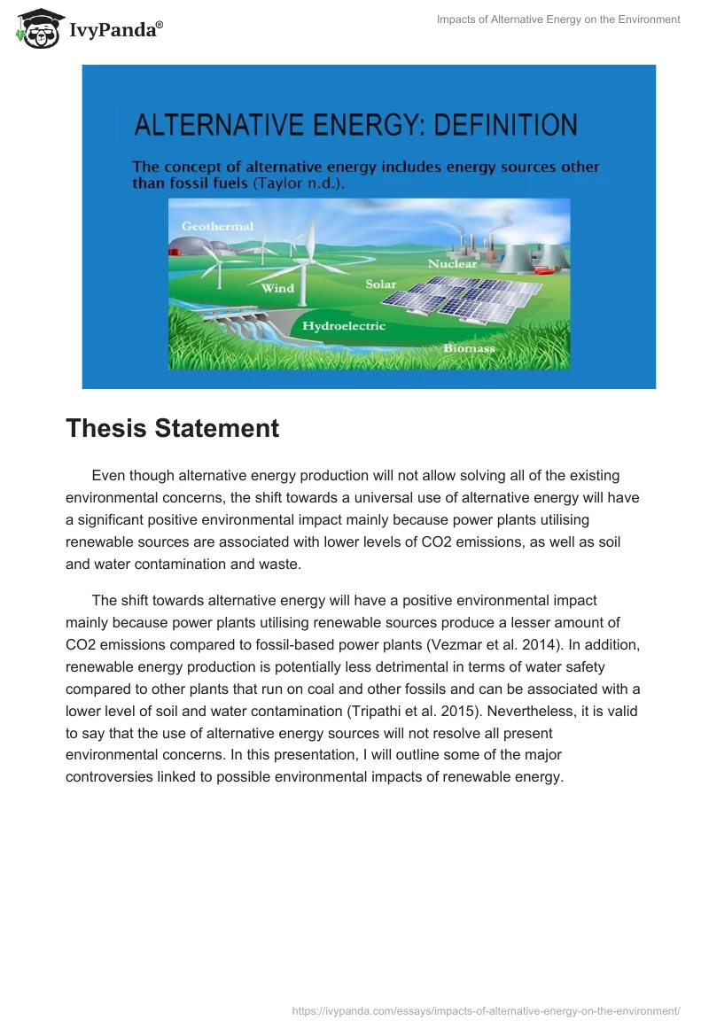 Impacts of Alternative Energy on the Environment. Page 3