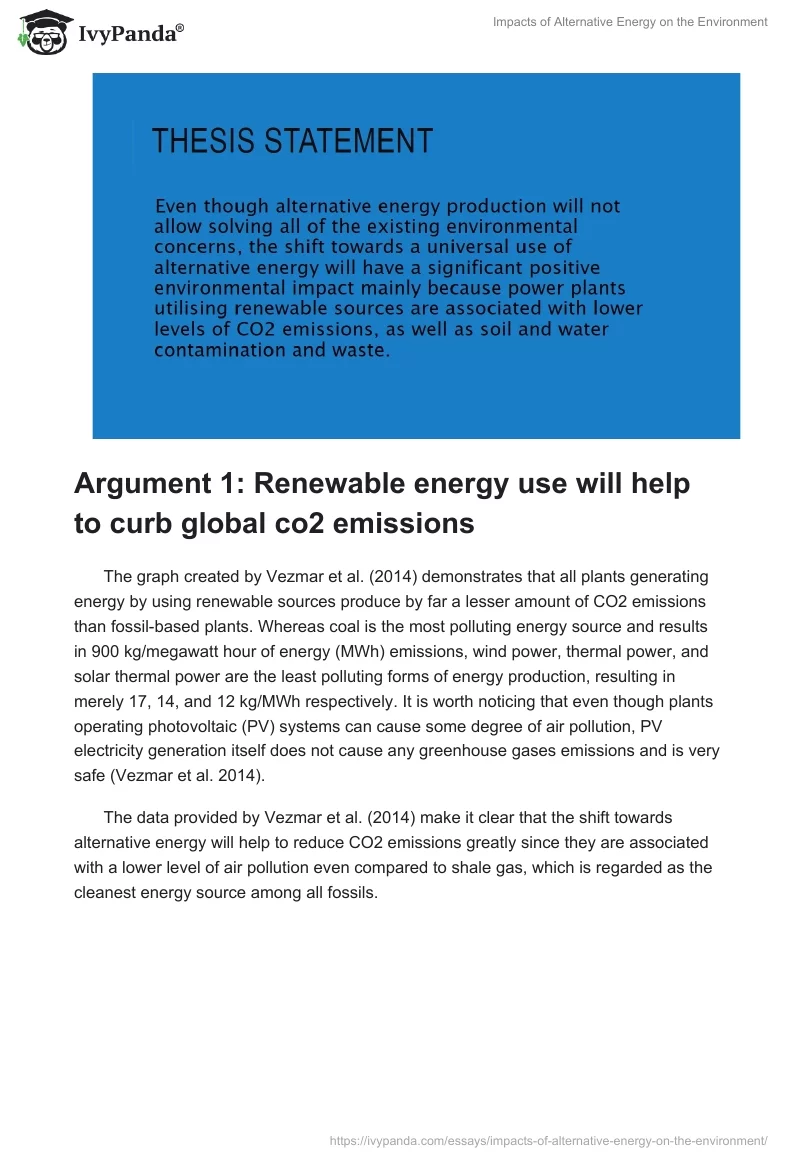 Impacts of Alternative Energy on the Environment. Page 4