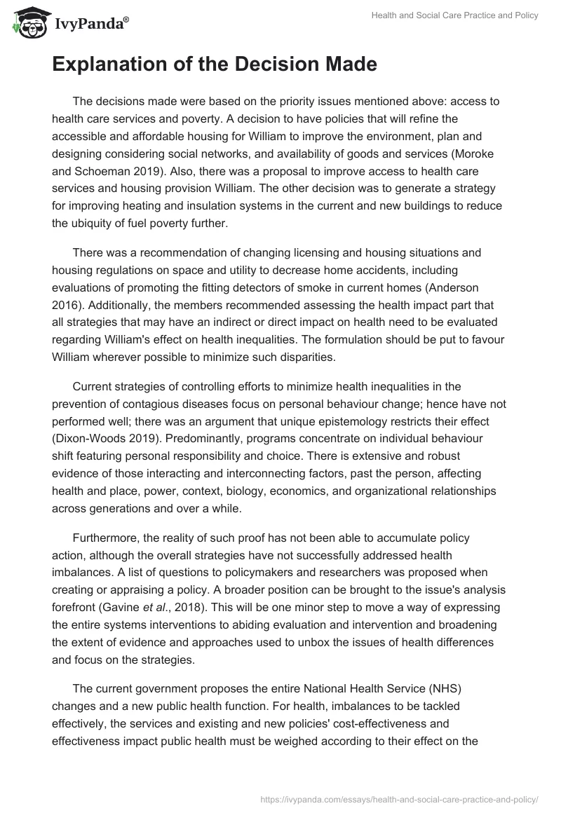 Health and Social Care Practice and Policy. Page 4