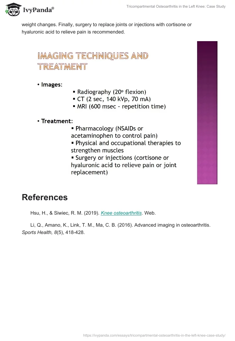 Tricompartmental Osteoarthritis in the Left Knee: Case Study. Page 4