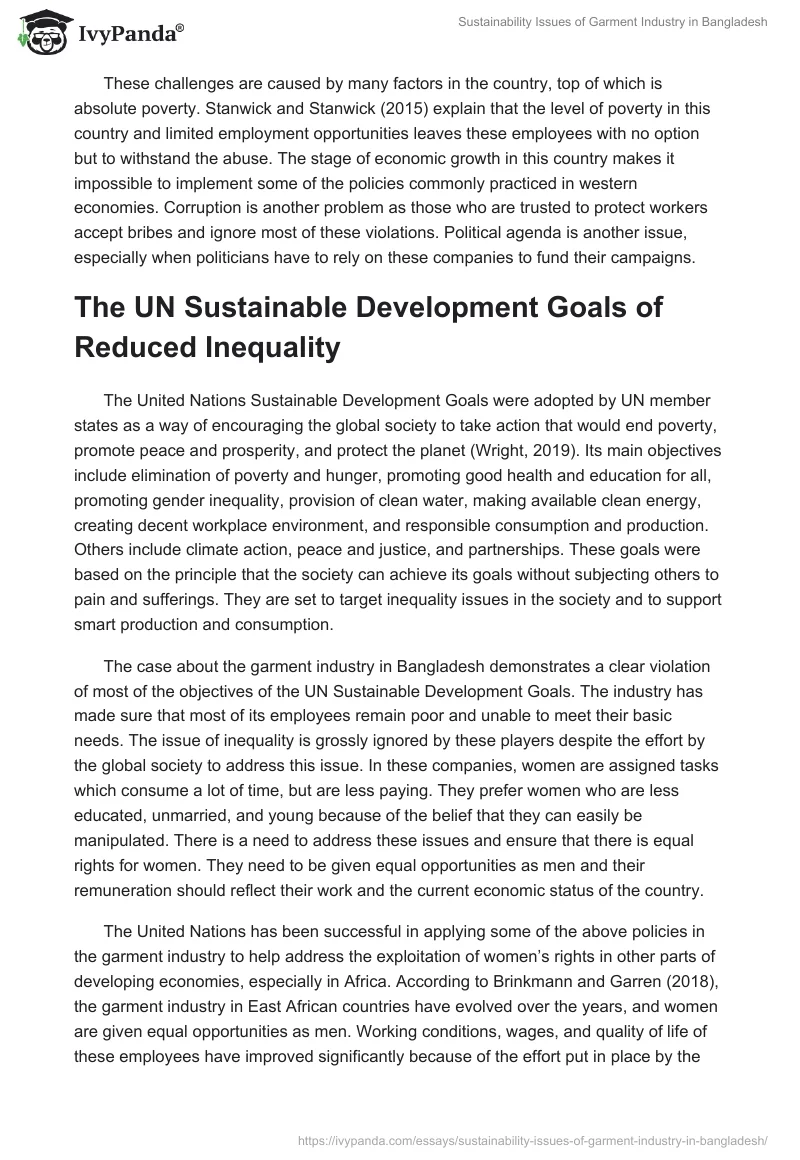 Sustainability Issues of Garment Industry in Bangladesh. Page 2