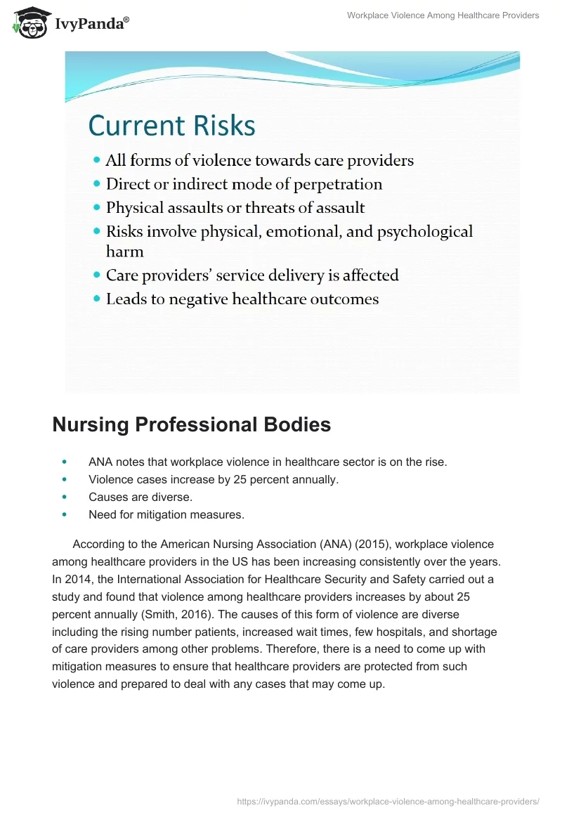 Workplace Violence Among Healthcare Providers. Page 2