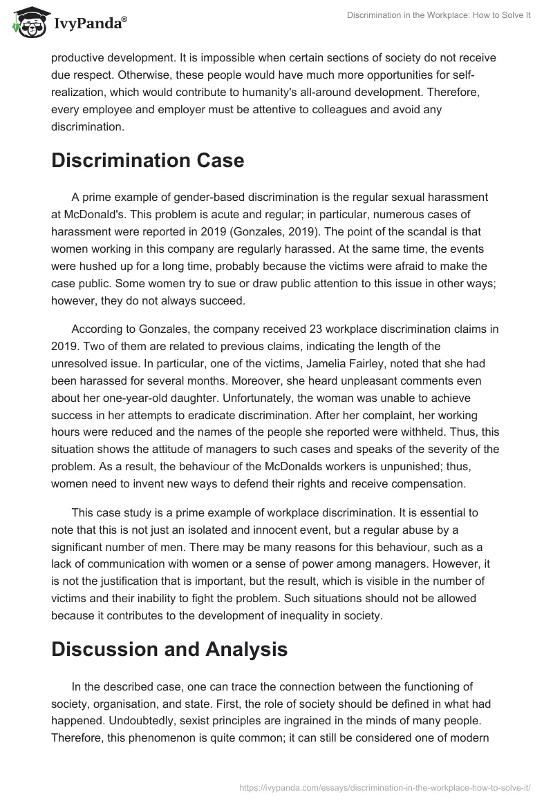 Discrimination in the Workplace: How to Solve It. Page 3