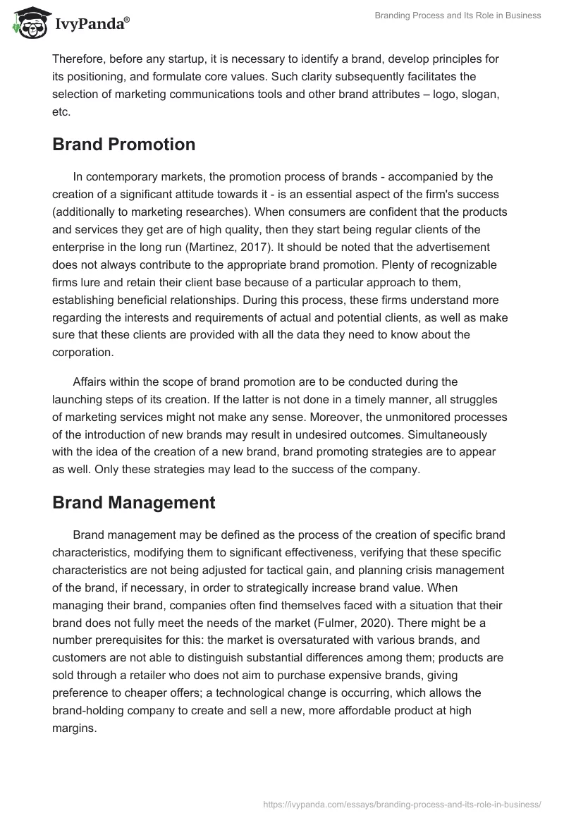 Branding Process and Its Role in Business. Page 4