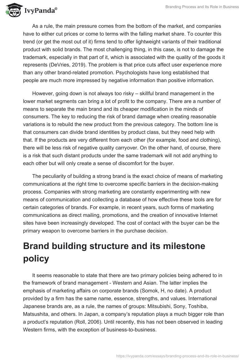 Branding Process and Its Role in Business. Page 5