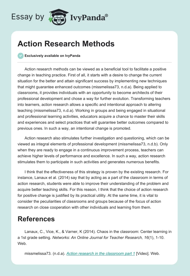 Action Research Methods. Page 1