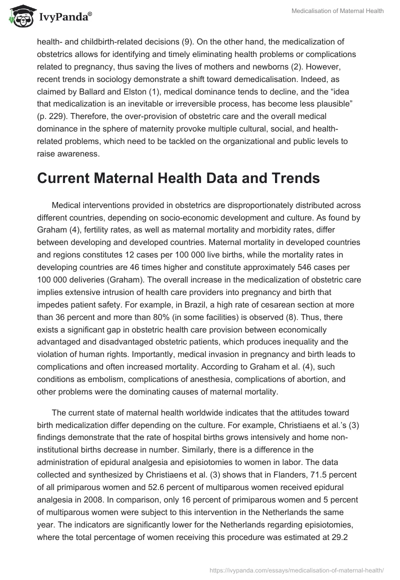 Medicalisation of Maternal Health. Page 2