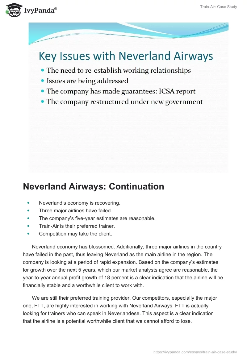 Train-Air: Case Study. Page 2