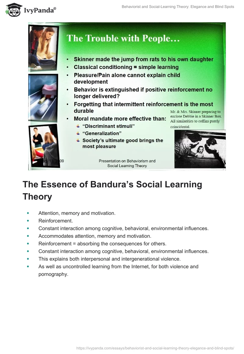 Behaviorist and Social-Learning Theory: Elegance and Blind Spots. Page 5