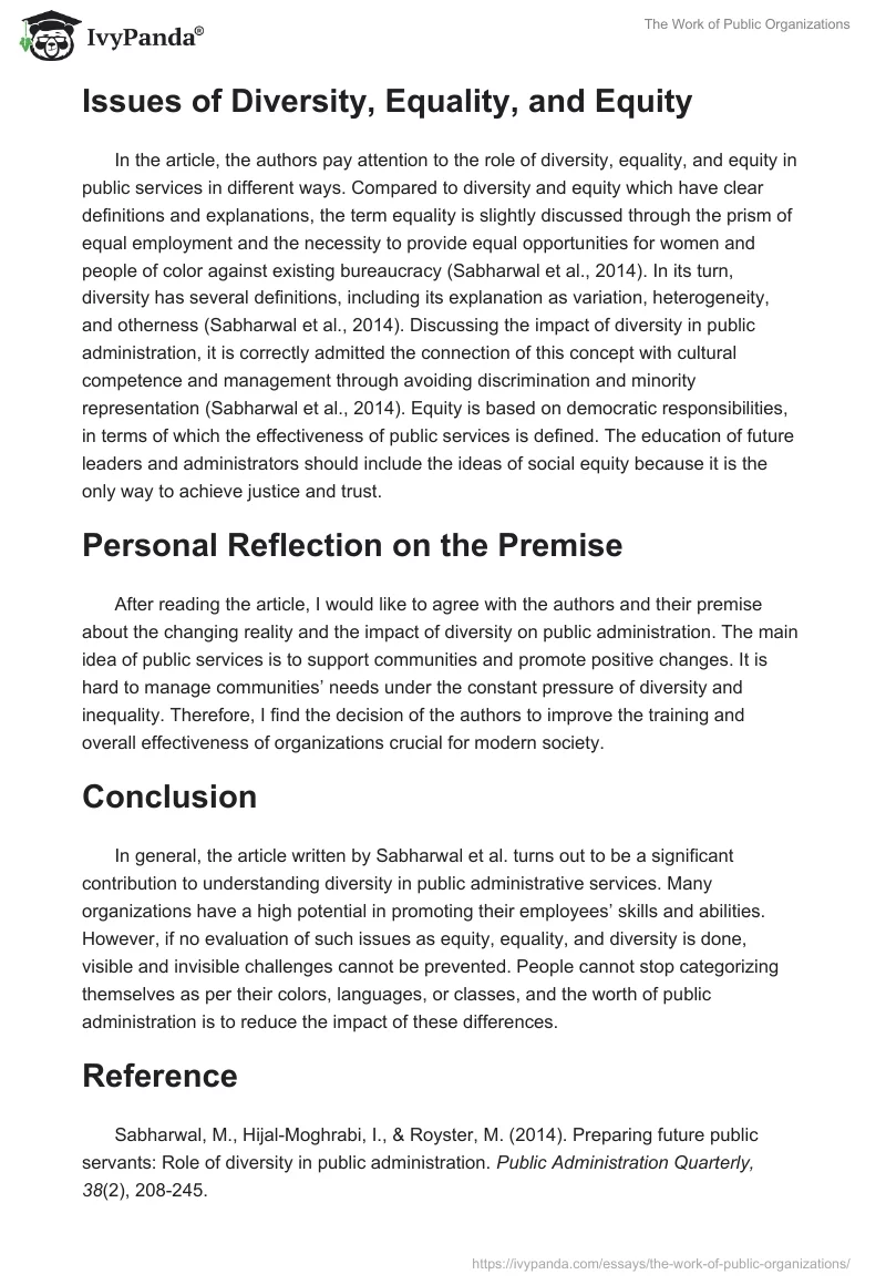 The Work of Public Organizations. Page 2