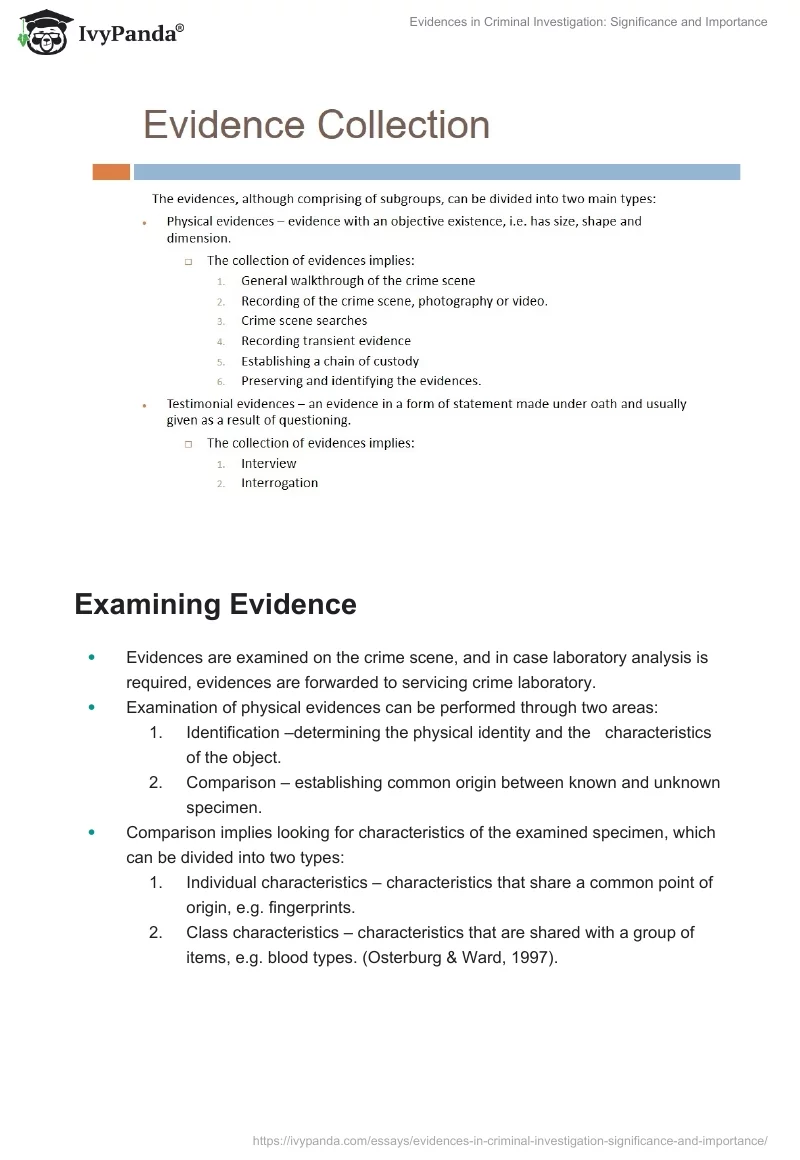 Evidences in Criminal Investigation: Significance and Importance. Page 3