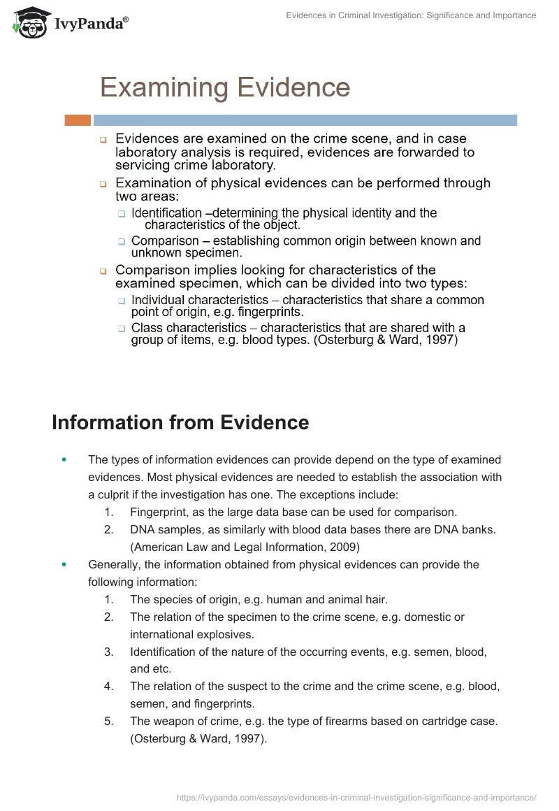 Evidences in Criminal Investigation: Significance and Importance. Page 4