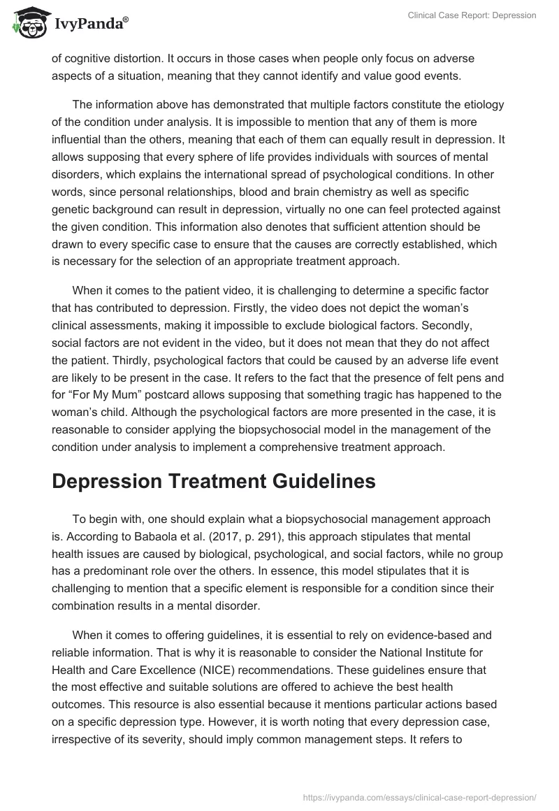 Clinical Case Report: Depression. Page 4