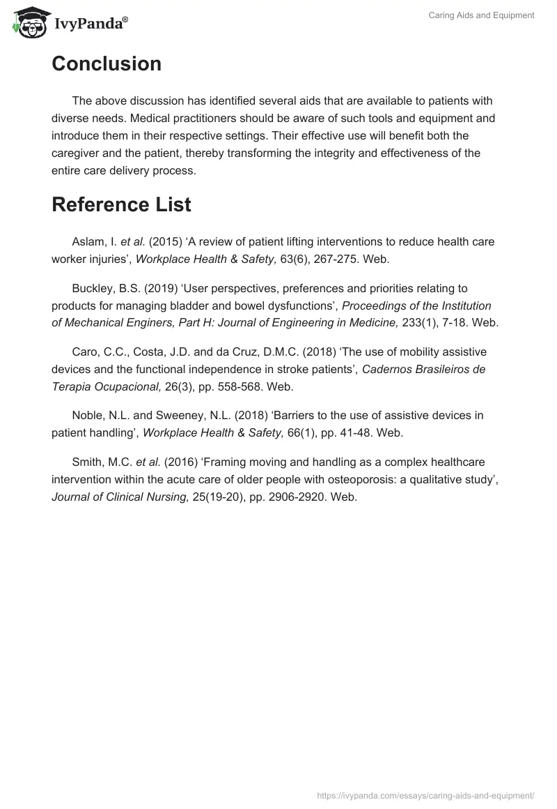 Caring Aids and Equipment. Page 4