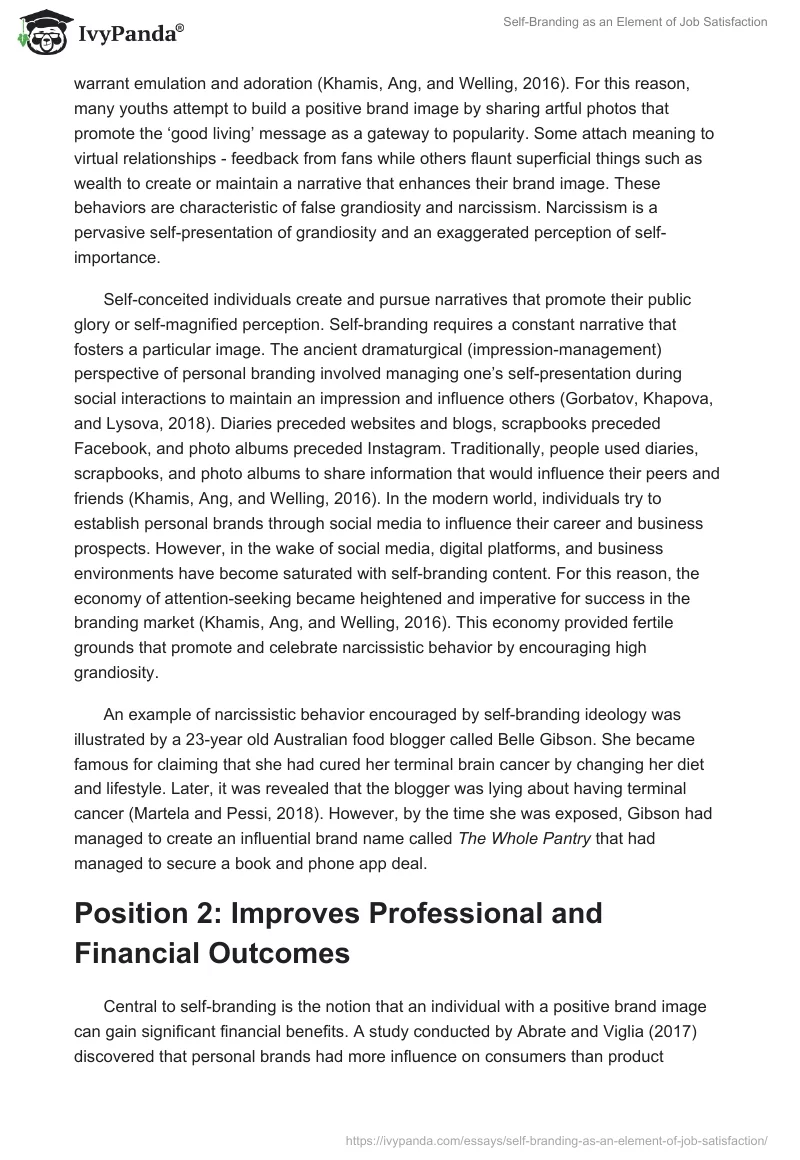 Self-Branding as an Element of Job Satisfaction. Page 4