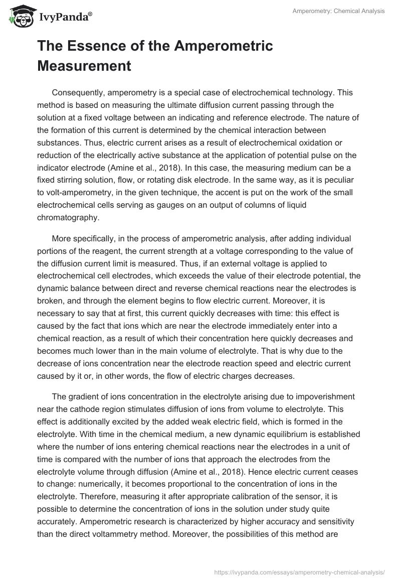 Amperometry: Chemical Analysis. Page 2