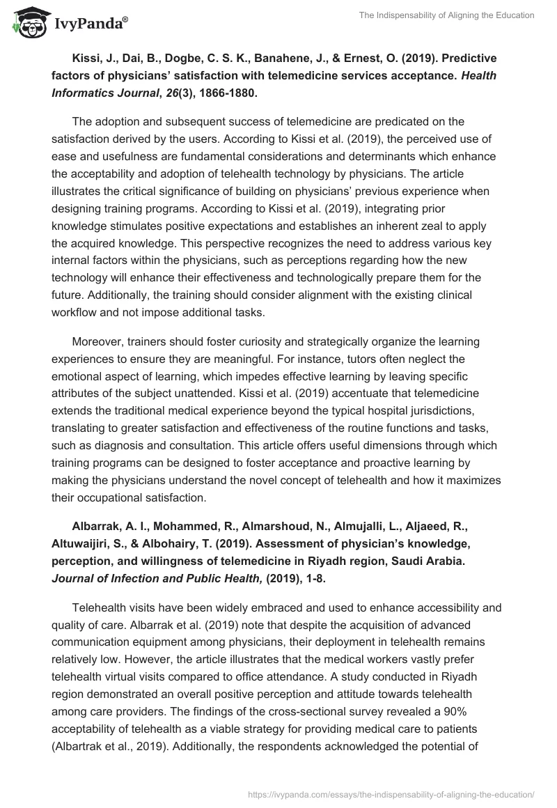 The Indispensability of Aligning the Education. Page 2