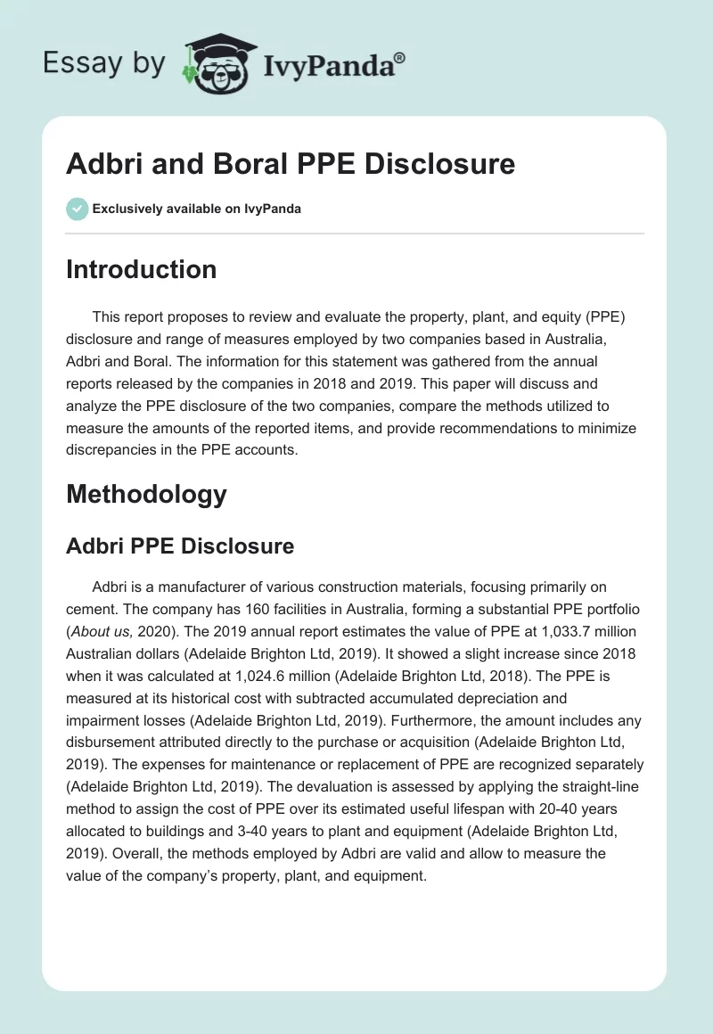 Adbri and Boral PPE Disclosure. Page 1