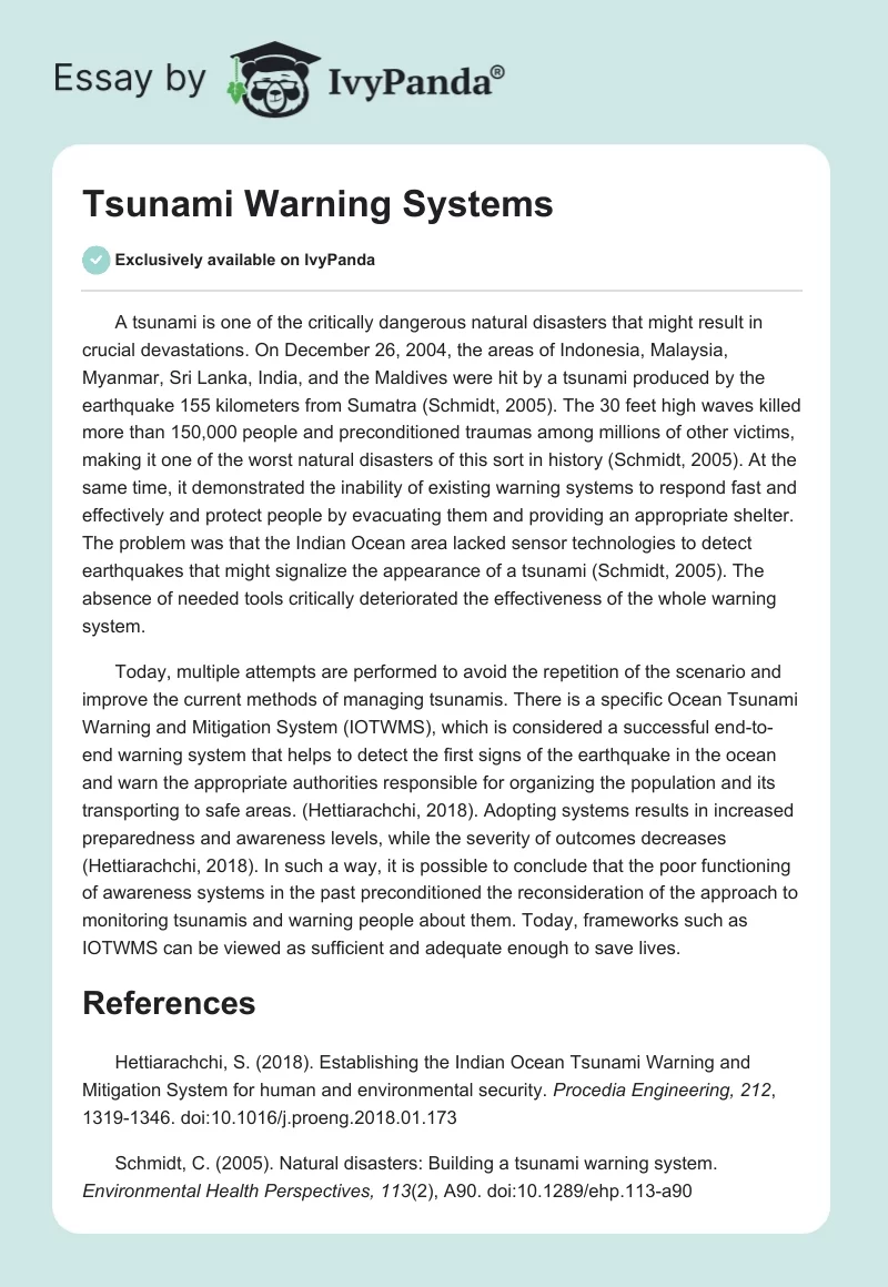 Tsunami Warning Systems. Page 1