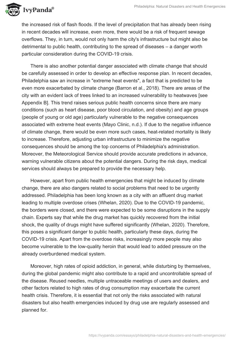 Philadelphia: Natural Disasters and Health Emergencies. Page 2