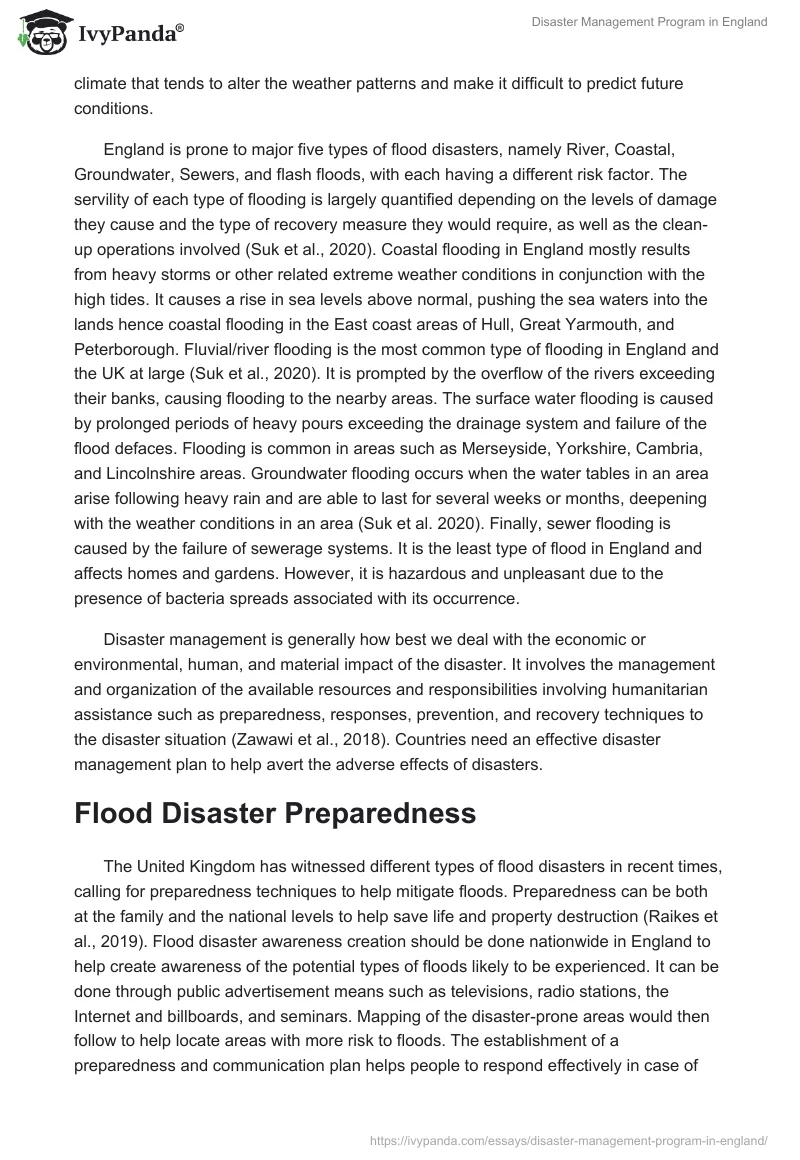 Disaster Management Program in England. Page 2
