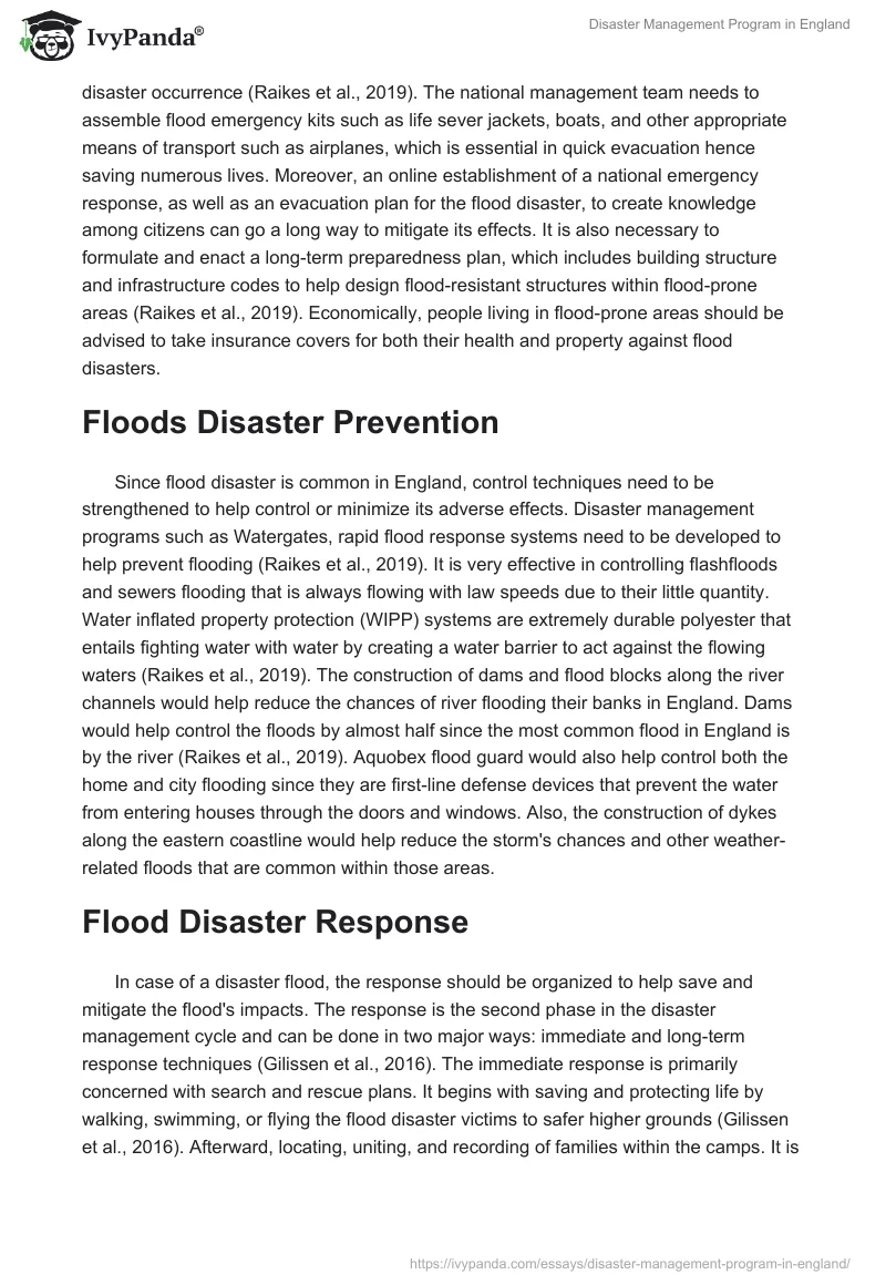 Disaster Management Program in England. Page 3