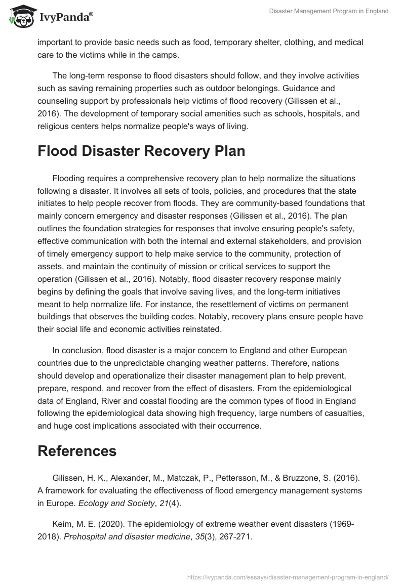 Disaster Management Program in England. Page 4