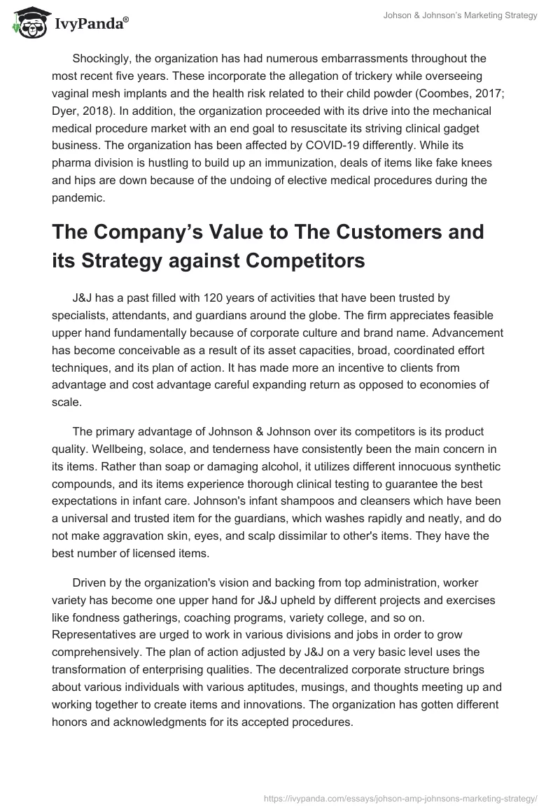 Johson & Johnson’s Marketing Strategy. Page 4