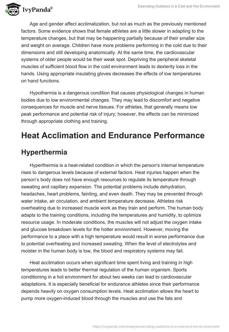 Exercising Outdoors in a Cold and Hot Environment. Page 3