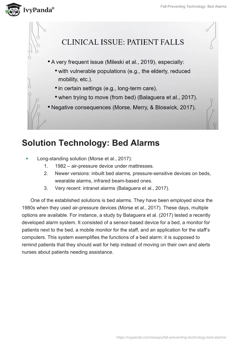 Fall-Preventing Technology: Bed Alarms. Page 2