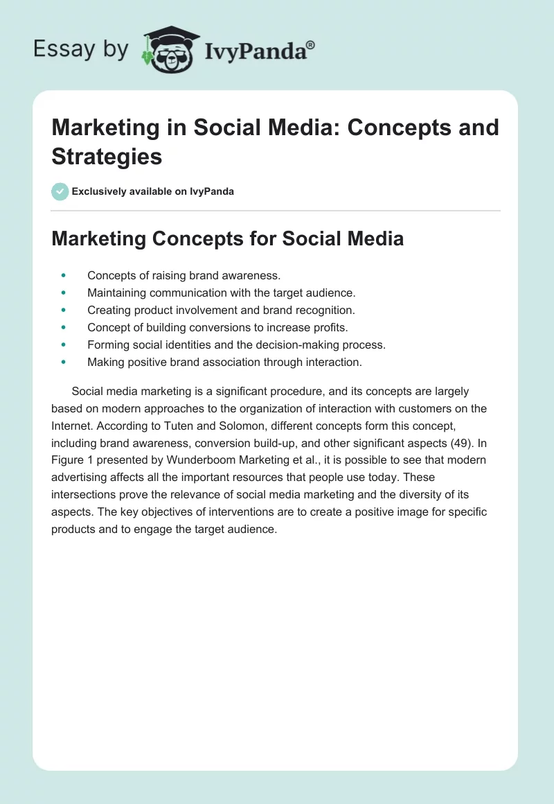 Marketing in Social Media: Concepts and Strategies. Page 1