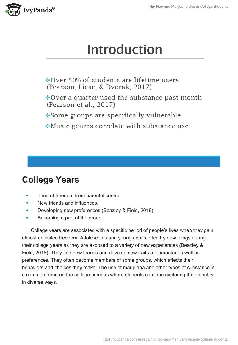 Hip-Hop and Marijuana Use in College Students. Page 2