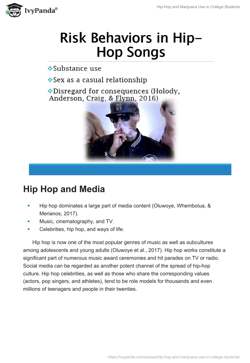 Hip-Hop and Marijuana Use in College Students. Page 5