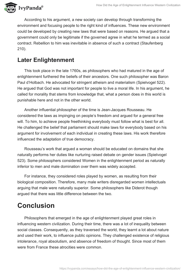 How Did the Age of Enlightenment Influence Western Civilization. Page 4