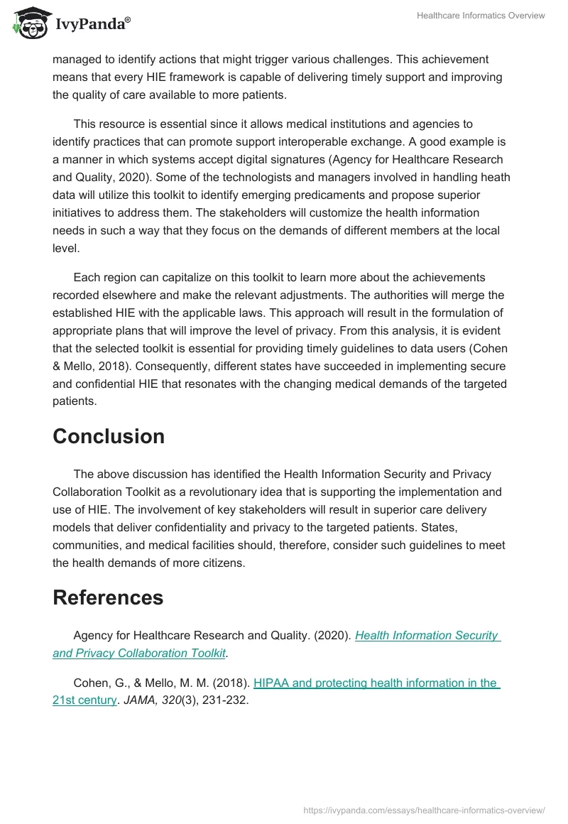 Healthcare Informatics Overview. Page 2