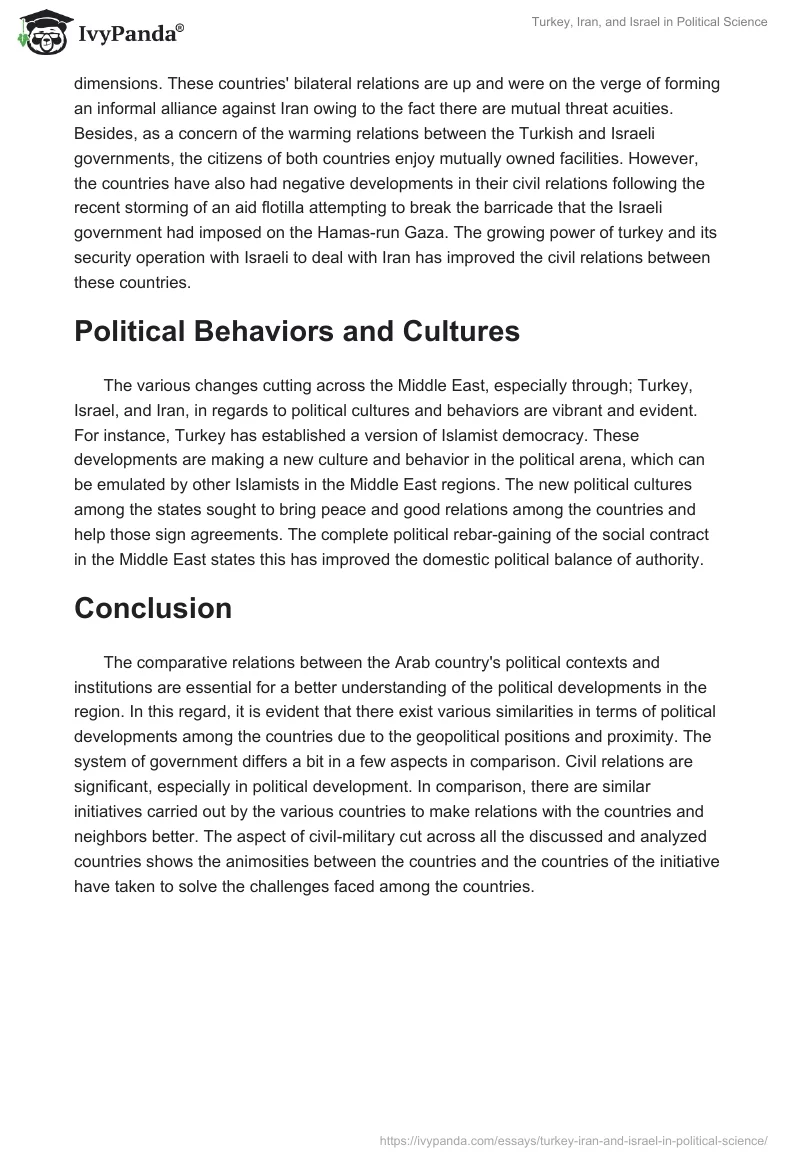 Turkey, Iran, and Israel in Political Science. Page 5