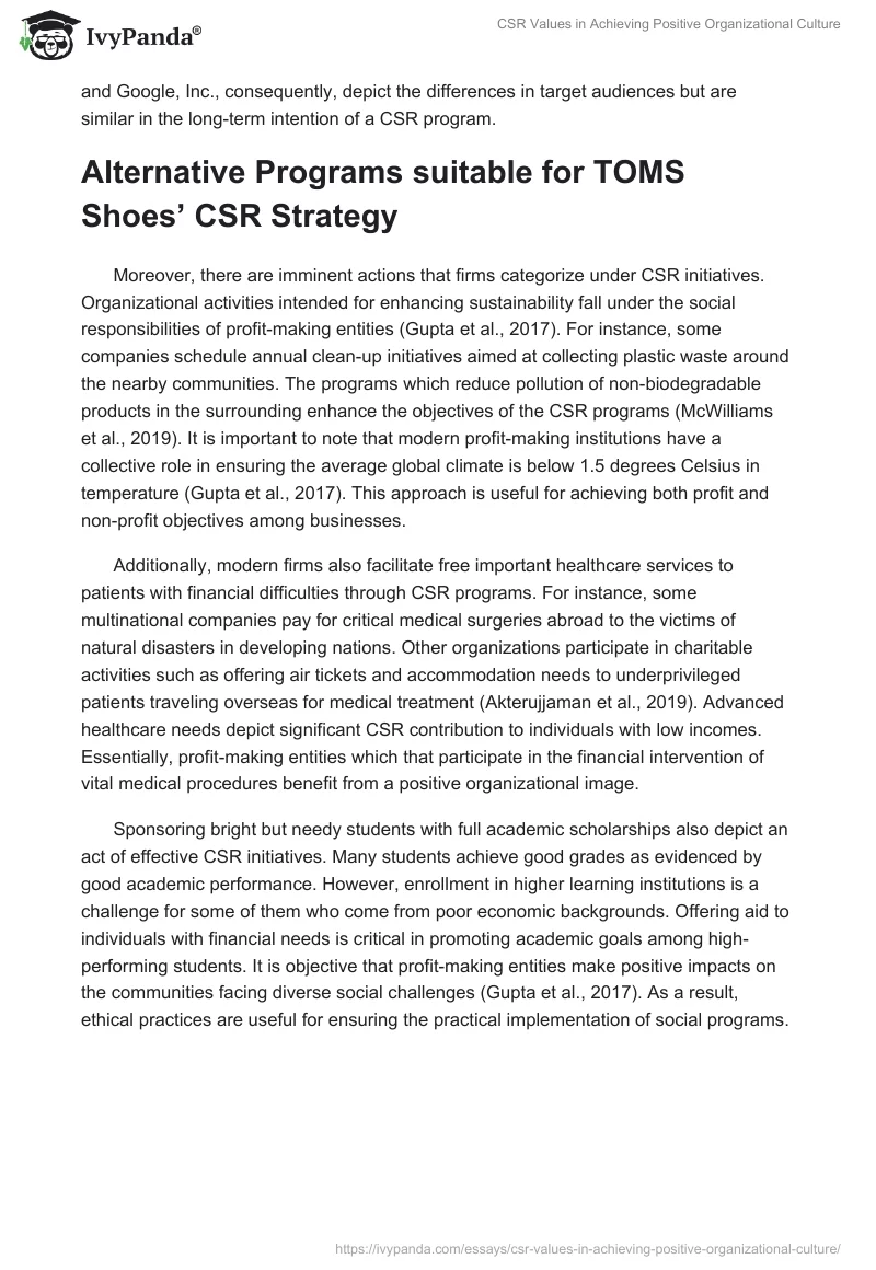 CSR Values in Achieving Positive Organizational Culture. Page 2