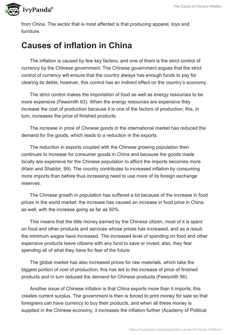 The Cause of China’s Inflation. Page 2