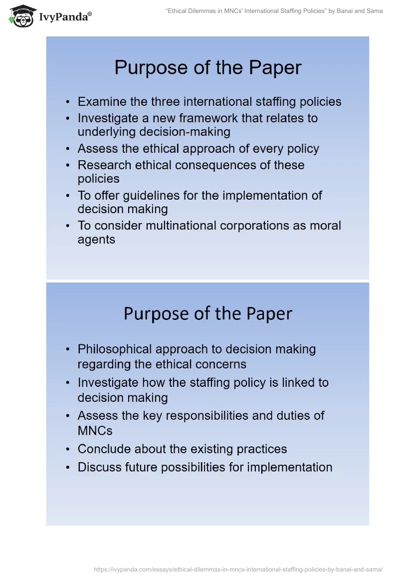 “Ethical Dilemmas in MNCs' International Staffing Policies” by Banai and Sama. Page 5