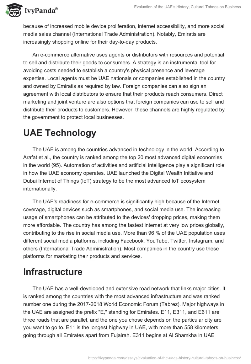 Evaluation of the UAE’s History, Cultural Taboos on Business. Page 3