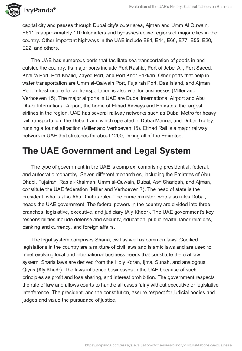 Evaluation of the UAE’s History, Cultural Taboos on Business. Page 4