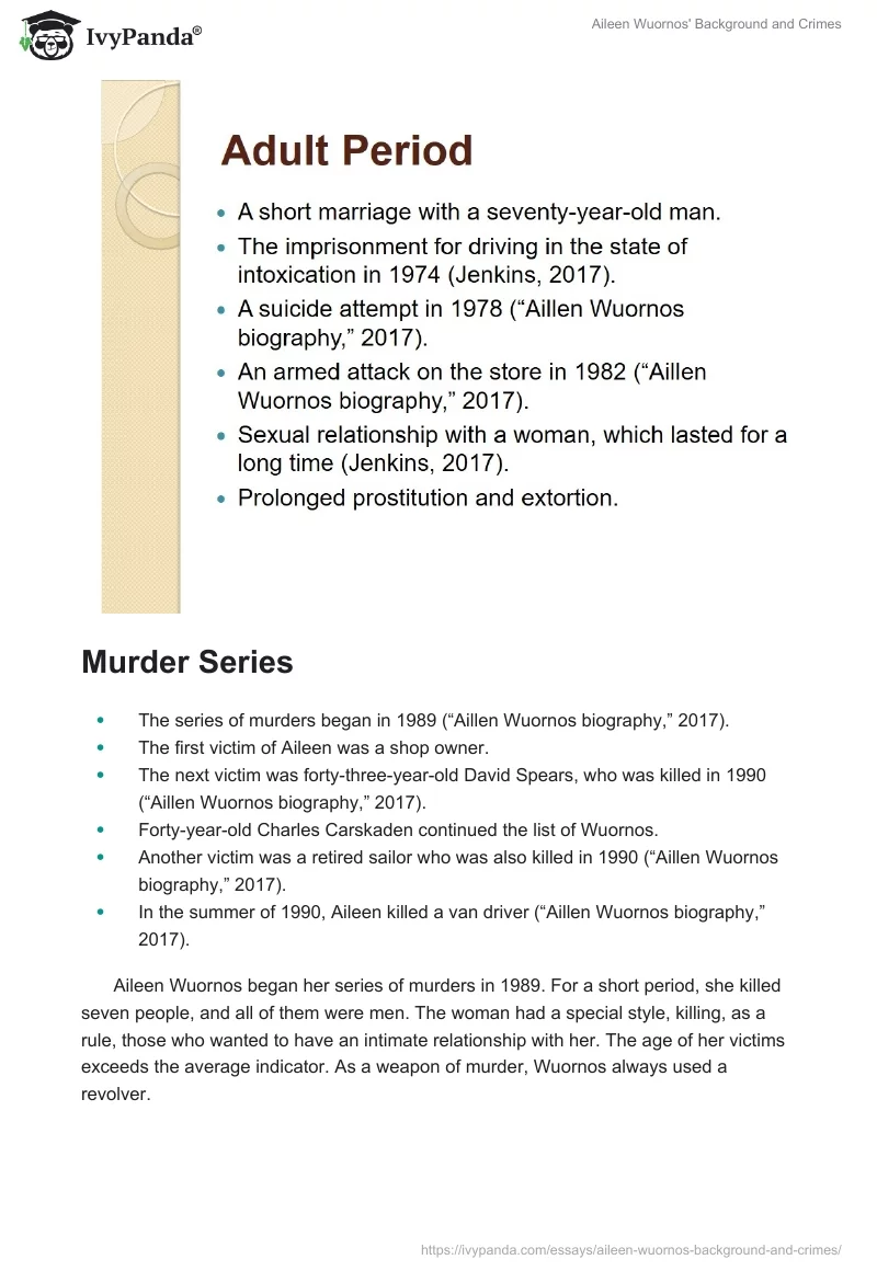 Aileen Wuornos' Background and Crimes. Page 4