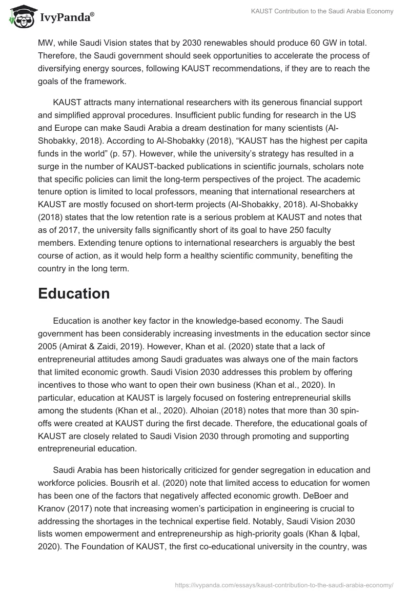 KAUST Contribution to the Saudi Arabia Economy. Page 3