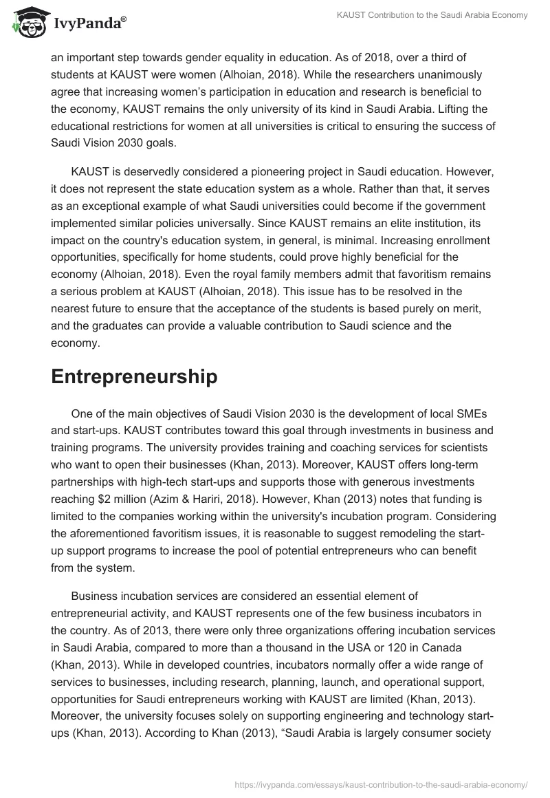 KAUST Contribution to the Saudi Arabia Economy. Page 4